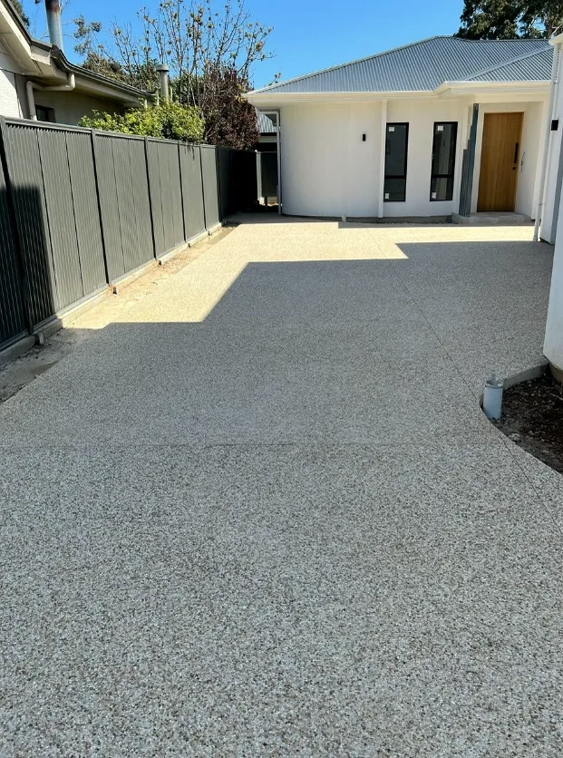 Exposed aggregate concrete driveway in Adelaide